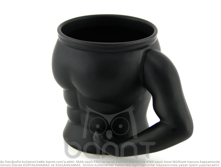 Muscle Mug Kaslı Adam Kupa Bardak (Siyah)