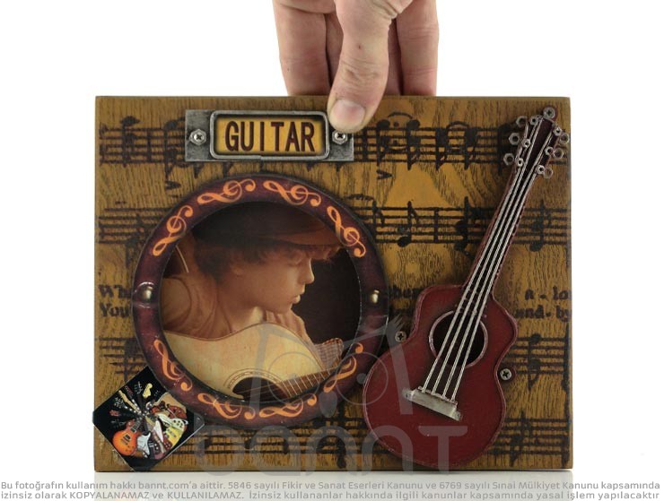 Vintage 3D Guitar Fotoğraf Çerçevesi