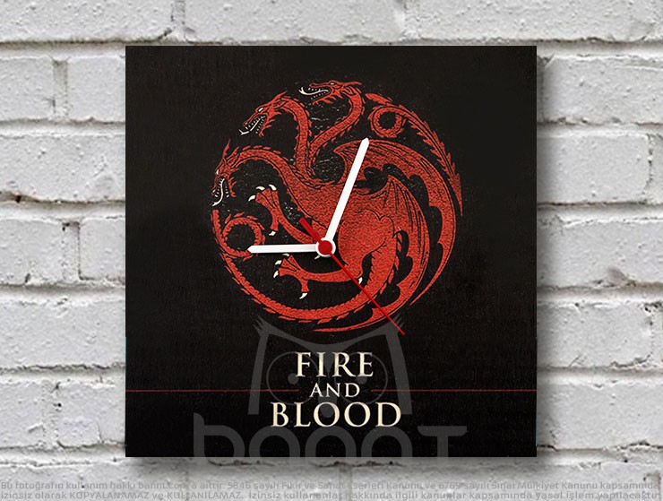 Targaryen Ahşap Duvar Saati